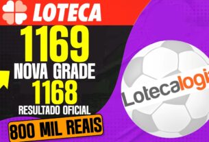 PROGRAMAÇÃO LOTECA 1169 GRADE ACUMULOU PRÊMIO DA LOTECA 1168 R$ 800 MIL VEJA NO VÍDEO A NOVA GRADE E PREMIAÇÃO