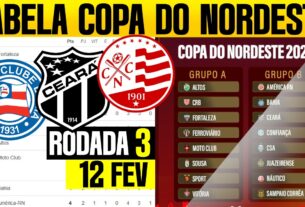 TABELA COPA DO NORDESTE HOJE 2025 RODADA 3 CLASSIFICAÇÃO BAHIA CEARÁ NÁUTICO HOJE PRÓXIMOS JOGOS