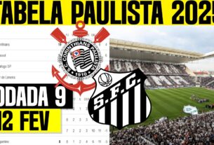 TABELA CAMPEONATO PAULISTA HOJE CLASSIFICAÇÃO 12 FEV RODADA 9 CORINTHIANS x SANTOS PRÓXIMOS JOGOS